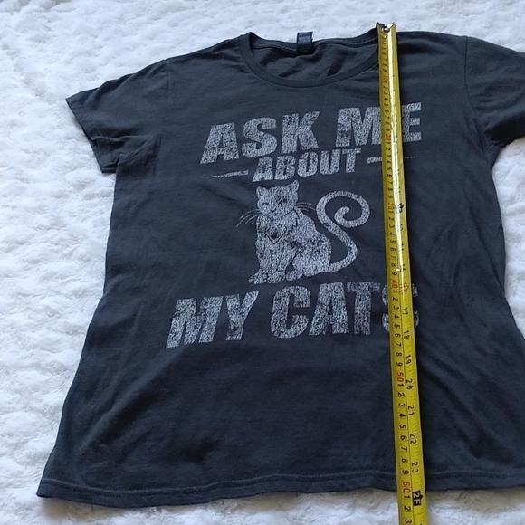 Anvil Ask me about my cat gray t-shirt graphic - Picture 4 of 7